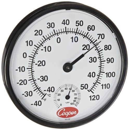 Cooper-Atkins 212-150-8 Bi-Metal Wall Mount Thermometer with Plastic Lens,