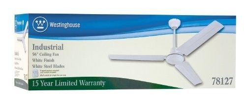 Commercial Ceiling Fan White Three Blade Ball Hanger Cool Air Blower Breeze Wind