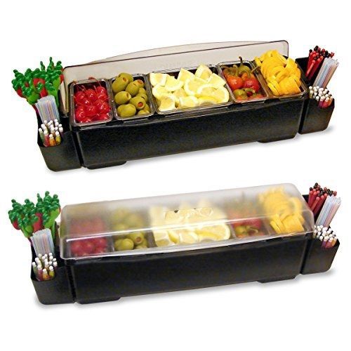 Co-Rect Roll Top Condiment Holder and Garnish Station, Black