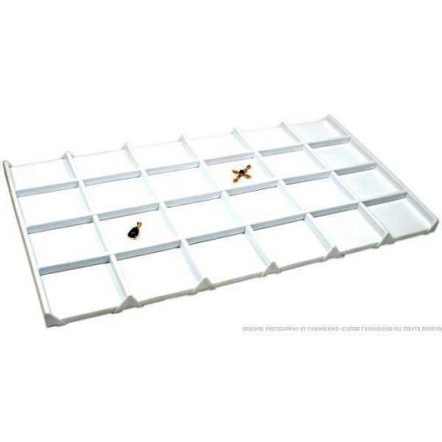 White Faux Leather 24 Compartment Display Tray Insert