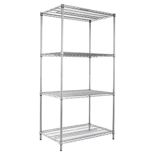 4-shelf wire shelving rack | 36&#034; x 24&#034; x 72&#034; | silver home restaurant c350194 for sale