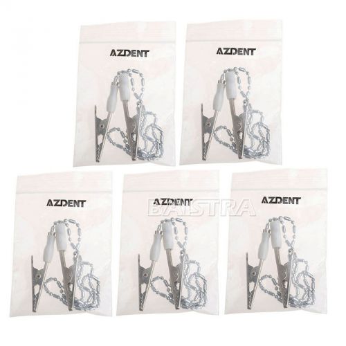 Sale 10 pcs dental instrument bib clips flexible ball chain napkin holder white for sale