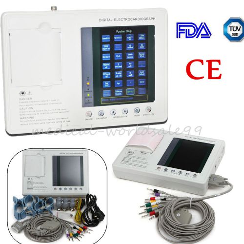 Portable 7 inch 3-channel electrocardiograph ecg/ekg machine+a printing paper for sale