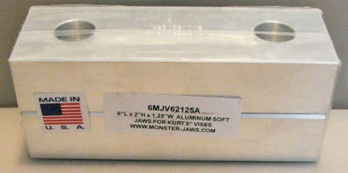 MONSTERJAWS 6 x 2 x 1.25&#034; Aluminum Standard Soft Jaws KURT 6&#034; Vises 6MJV62125A