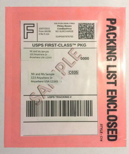 1000 NEW 6&#034;x7&#034; PACKING LIST ENCLOSED INVOICE SHIPPING LABEL ENVELOPE ADM C14