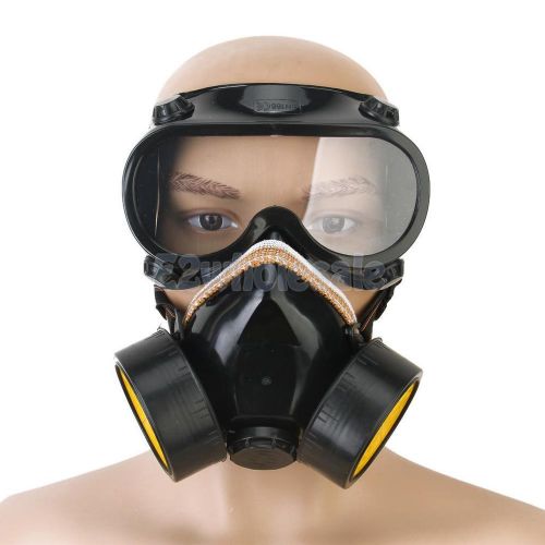 Industrial Gas Chemical Anti-Dust Paint Respirator Filtration Mask + Eye Goggles