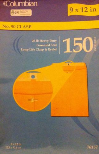 Columbian 9 X 12 In Clasp Envelopes BOX 150 Envelopes • No 90 Clasp &amp; Eyelet