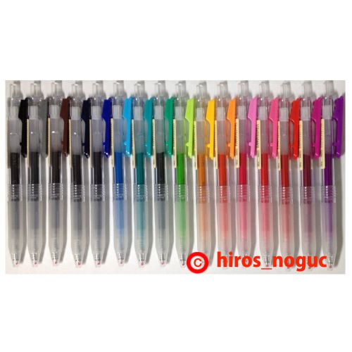 MUJI Clear Ballpoint Gel Ink Pen 0.5mm 16 colors SET
