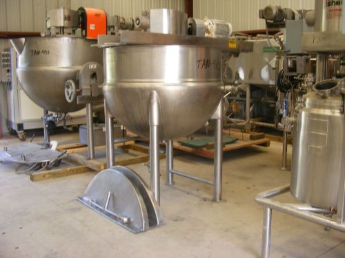 Used lee 200 gallon double motion jacketed mix kettle tank w scrapers food grade for sale