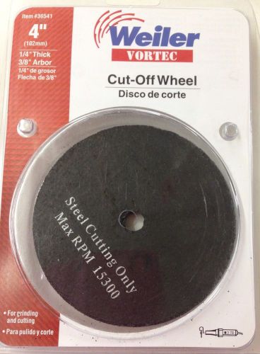 New 4&#034; Weiler Vortec Cut-Off Wheel 1/4&#034;T 3/8&#034; Free Shipping Quantity 10 #36541