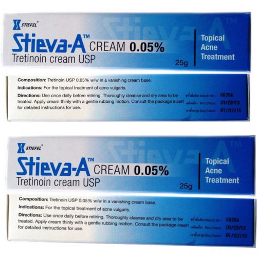 2Boxes Stieva-A Cream 0.05% Topical Acne Treatment Inflamed spot acne 25g Blue