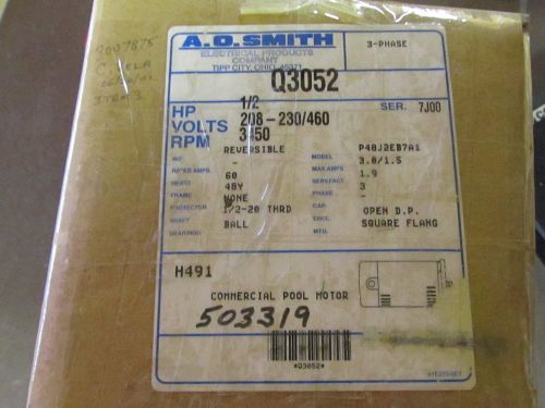 Q3052 1/2 HP, 3450 RPM NEW AO SMITH ELECTRIC MOTOR