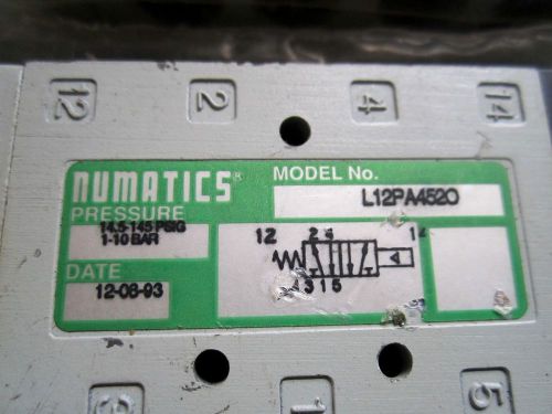 NUMATICS 14.5-145-PSIG, PILOT VALVE L12PA4520 *NEW,SEALED*