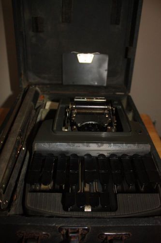 Shorthand Machine, Stenograph Reporter Model, with Tripod and Case