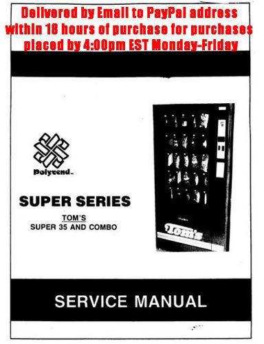 Polyvend Super Series Tom&#039;s Super 35 and Combo manual PDF sent by email