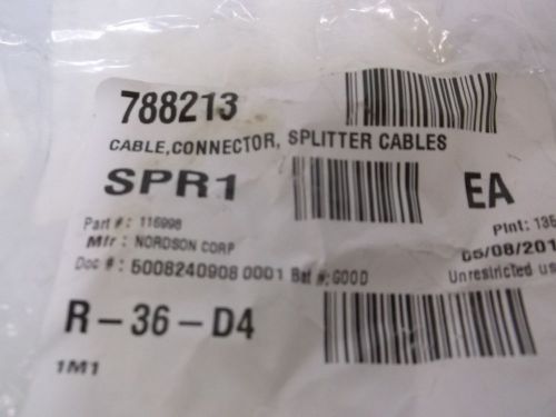 NORDSON 116998 CABLE CONNECTOR SPLITTER CABLES *NEW OUT OF BOX*