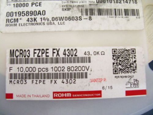 50000 PCS ROHM MCR03FZPEFX4302  RESISTORS