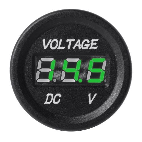 Dc 12-24v green led digital display voltmeter round panel for car motor bi191 for sale