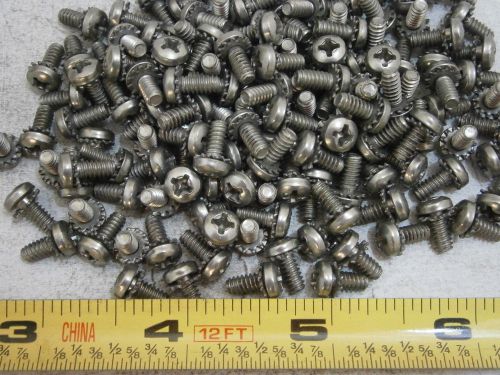 Machine Screw 6/32 x 5/16 Phillips Pan Head Sems Ext. Stainless Lot of 139 #5161
