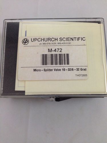 Upchurch scientific graduated micro-splitter valve 10-32/6-32 for sale