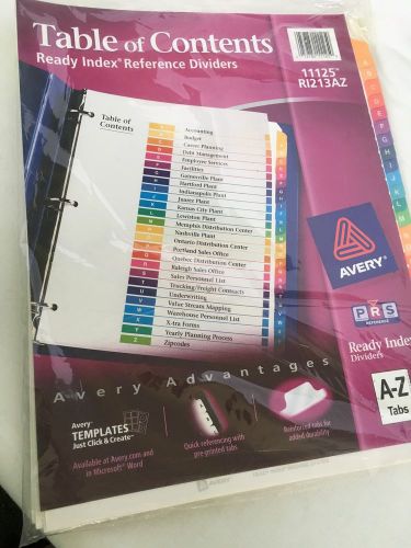 4 Sets NEW Avery 11125 Ready Index Reference Dividers, A-Z, Color Tabs
