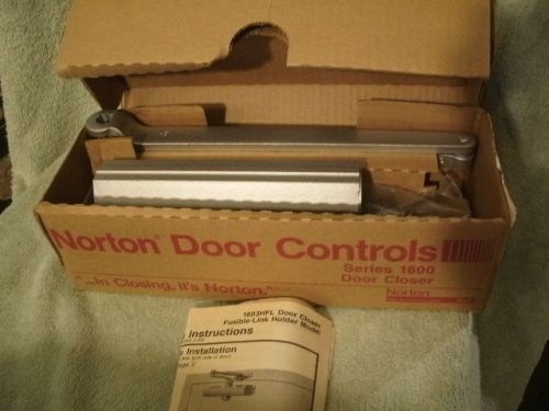 Norton Door Closer 1603HFL Tri-Style Left Hand AL Finish Fusible Link Hold Open