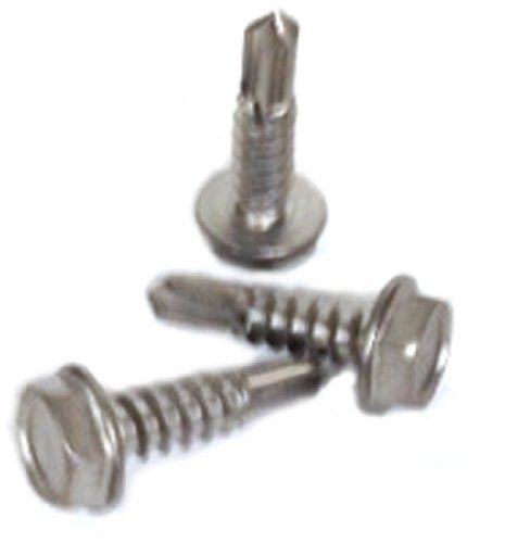 Solar Fastener Expert #10 x 3/4 Hex Washer Head Self-Drilling Screw, Stainless