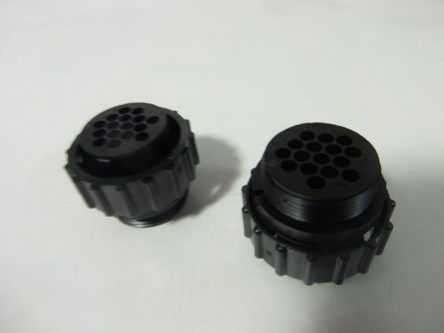 Pair AMP 206037-1 16 Position, Size 17 Circular Connecting Plugs, Free Hanging