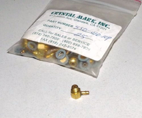 LOT OF 22 NEW CRYSTAL MARK INC 550-010-109 BRASS ELBOW CONNECTORS TUBE BLASTER