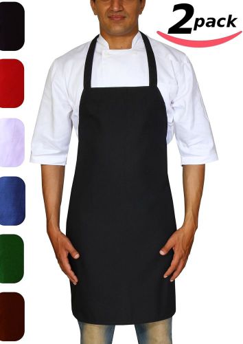 Bistro-garden-craftsmen professional bib apron black spun polyester - set of ... for sale