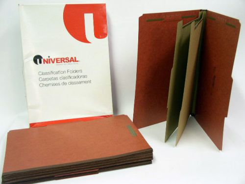 10 Box Red Universal Classification File Folder UNV10280 2 Div 6 Pt Legal Size