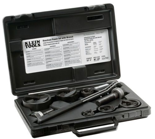 Klein Tools 53732-SEN Knockout Punch 9 Piece Set w/ Wrench