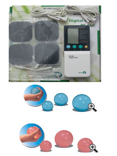 acco Mini Pocket 2 channel TNS Electrotherapy Unit with Gel Hand Exercise Ball