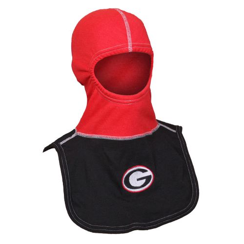 New red and black nomex blend flash hood, pac ii, embroidered g for sale