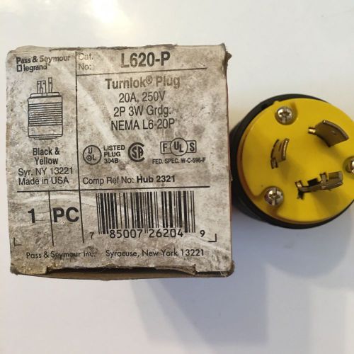 PASS SEYMOUR TURNLOK CONNECTOR L620-C  20A 250V 2P 3W