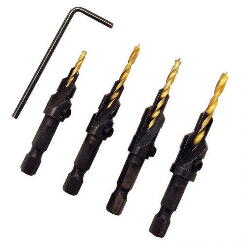 4pcs woodworking countersink drill bit set 1/4 hex shank counterbore1 for sale