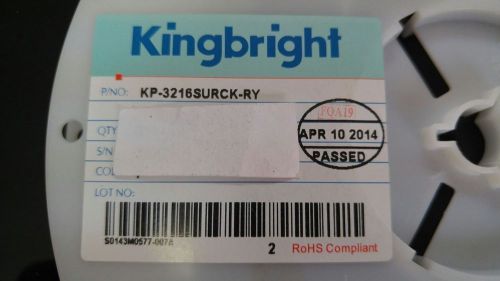 1200 X KINGBRIGHT KP-3216SURCK-RY LED, Low Power,  630 nm, 1.95 V, 20 mA, 80
