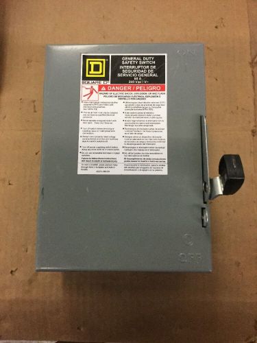 SQUARE D DU322 60A GENERAL DUTY SAFETY SWITCH DISCONNECT NON FUSIBLE 240V