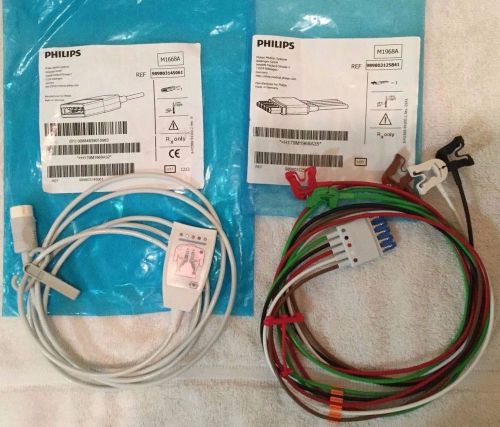 Philips M1968A 5 Lead ECG Grabber and M1668A ECG Trunk Cable New OEM