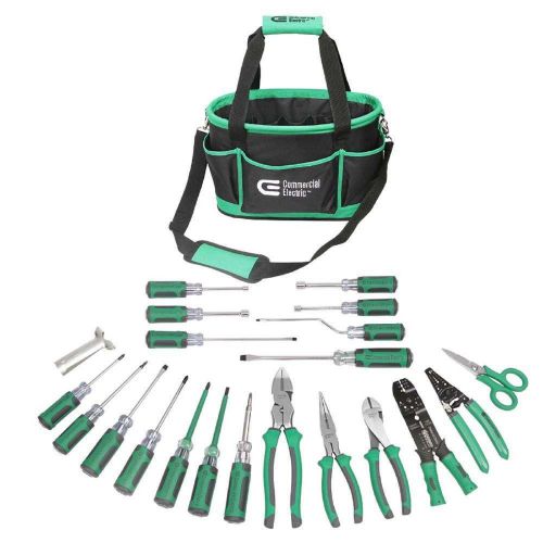 22-piece electrician tool set stripper commercial kit carrying case storage bag for sale