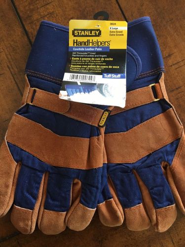 Stanley Hand Helpers Cowhide Leather Palm Gloves 3M Thinsulate Lined XL