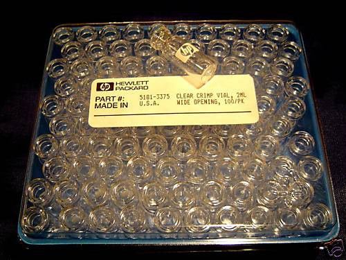 NEW 100 HP AUTOSAMPLER CLEAR CRIMP VIAL 2ML CLEAR BOTTLE