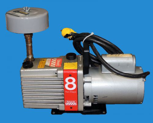 Edwards 8 High Vacuum Pump E2M8 Motor 1/2 HP Solberg Filter Silencer FS-14-075