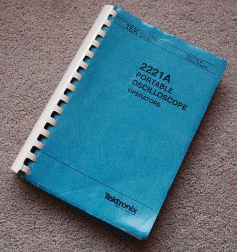 Tektronix 2221A Original User Manual, Paper manual