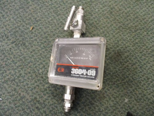 Brooks Hi Pressure Thru-Flow Indicator 3604&amp;09 Used