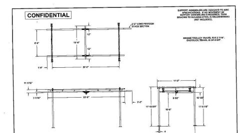 Gorbel, 1/2 ton floor supported, crane, 10&#039; bridge,23&#039; runway, 10&#039; under bridge for sale