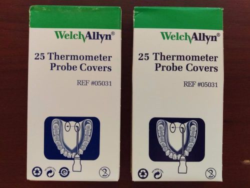 Welch Allyn SURETEMP Thermometer Probe Covers 25/BX #05031 NEW LOT OF 2 BOXES!