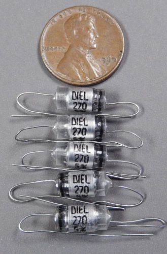 5 Diel 270pf 630VDC Polystyrene Capacitors +/- 5% Tolerance NOS