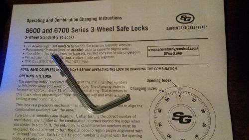 Sargent &amp; Greenleaf 6600 &amp; 6700 combo key and instructions