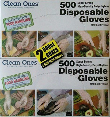 1 X 1000 Disposable Gloves 500 ct. x 2 boxes - FDA Approved